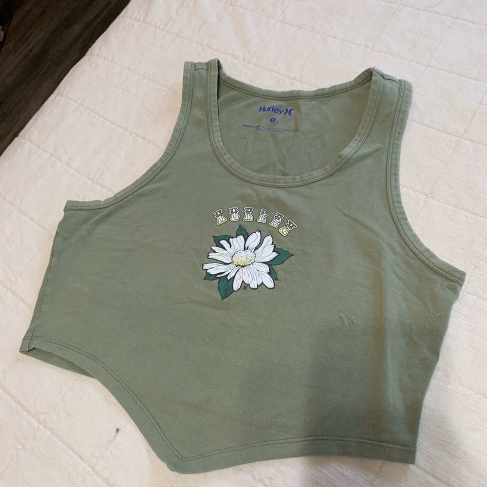 Hurley Sage Green Floral Women's Crop Top